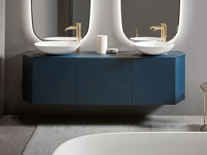 FORMA - Wall-mounted wooden vanity unit with doors - Door by INBANI