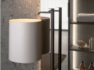 GIRO - Wall-mounted round Solid Surface washbasin - Washbasin by INBANI