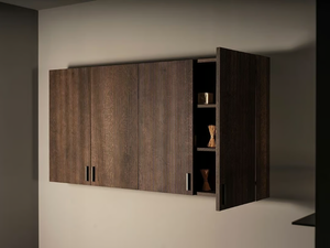 GRATE - Suspended oak bathroom wall cabinet with doors - Cabinet by INBANI