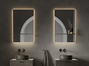 GRATE - Wall-mounted bathroom mirror with integrated lighting - Sanitary accessories by INBANI