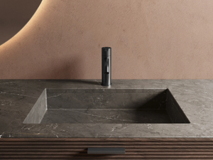 H0 - Rectangular marble washbasin with integrated countertop - Washbasin by INBANI