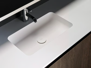 H6 - Rectangular Solid Surface washbasin with integrated countertop - Washbasin by INBANI