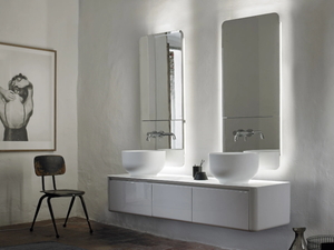 ORIGIN - Double wall-mounted vanity unit with drawers - Washbasin cabinet by INBANI