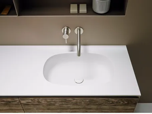 OVALO - Corian® washbasin with integrated countertop - Washbasin by INBANI
