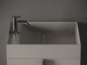 PARAL - Countertop rectangular Solid Surface handrinse basin - Washbasin by INBANI