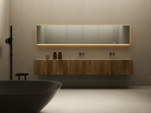 PARAL - Double wall-mounted wooden vanity unit with drawers - Washbasin cabinet by INBANI