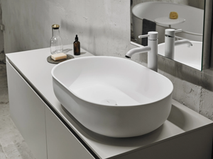 PRIME - Countertop oval Solid Surface washbasin - Washbasin by INBANI