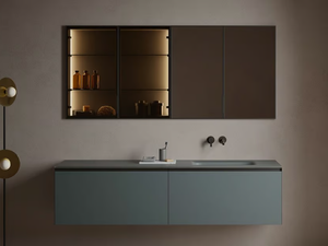 STRATO - Built-in Anodized aluminium and glass bathroom cabinet - Washbasin cabinet by INBANI