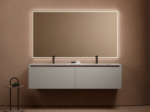 STRATO H - Double wall-mounted wooden vanity unit with drawers - Washbasin cabinet by INBANI