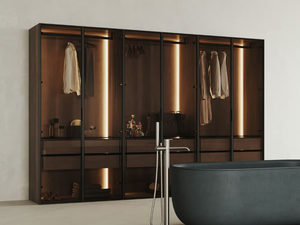STRATO - Modular MDF bathroom cabinet with glass doors - Door by INBANI