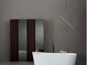 STRATO - Sectional floorstanding wooden bathroom cabinet with mirror - Washbasin cabinet by INBANI