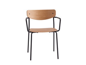 LEA - Stackable wooden chair with armrests - Chair by INCLASS