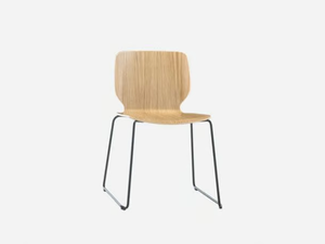 NIM - Stackable sled base wood veneer chair - Chair by INCLASS