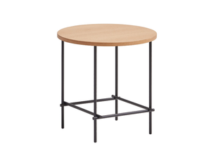 NUC - Round metal high side table with wooden top - Coffee table by INCLASS