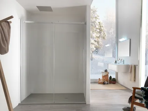 AIR - 3 - Niche glass shower cabin with sliding door - Door by INDA®
