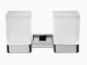 LEA - Double satin glass toothbrush holder - Sanitary accessories by INDA®