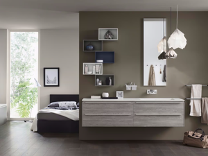 PROGETTO+ - Composition 1 - Bathroom cabinet / vanity unit - Washbasin cabinet by INDA®