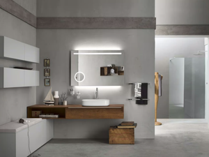 PROGETTO - Composition 1 - Sectional bathroom cabinet - Washbasin cabinet by INDA®