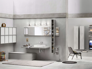 PROGETTO+ - Composition 2 - Bathroom cabinet / vanity unit - Washbasin cabinet by INDA®