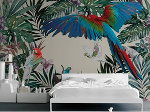 PARROTS - Tropical wallpaper - Wallpaper by Inkiostro Bianco