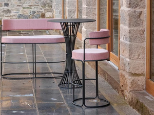 BOLONIA - Round steel high table - Table by ISIMAR