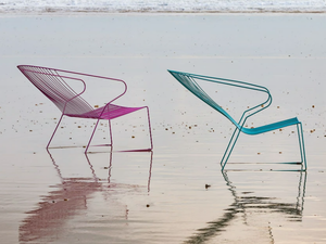 BOLONIA - Stackable steel garden armchair with armrests - Armchair by ISIMAR