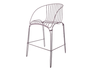 COLONIAL - Galvanized steel garden stool with armrests - Stool by ISIMAR