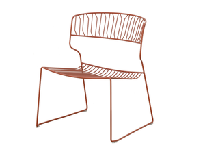 MARTINI - Garden stackable powder coated steel easy chair - Armchair by ISIMAR