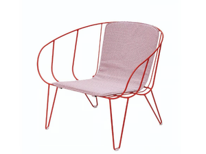 OLIVO - Powder coated steel garden armchair with armrests - Armchair by ISIMAR