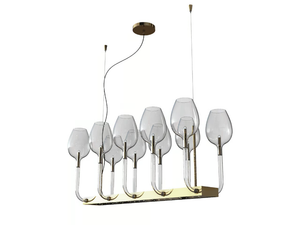 ROSÈ 3050/L10 - LED blown glass and metal chandelier - Ceiling lamp by Italamp