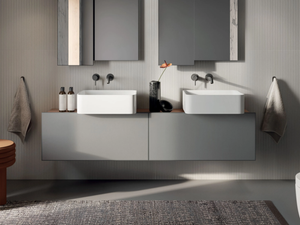 PIANO.180 - Wall-mounted vanity unit - Washbasin cabinet by Italgraniti