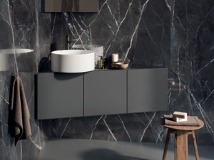 PIANOANGLE.110 - Wall-mounted vanity unit - Washbasin cabinet by Italgraniti