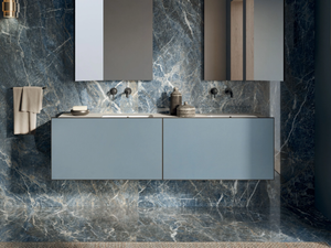 PIANOLOW.180 - Wall-mounted vanity unit with integrated washbasin - Washbasin cabinet by Italgraniti