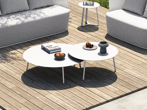 BOLERO 93238I/93298II - Round low aluminium garden side table - Side table by IVINI
