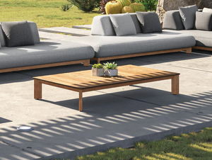 CALA 93333I - Rectangular low teak garden side table - Side table by IVINI