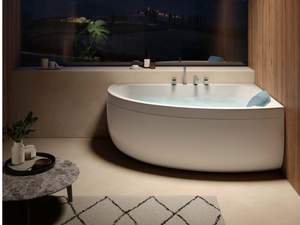AQUASOUL OFFSET - Hydromassage corner bathtub with chromotherapy - Bathtub by Jacuzzi®