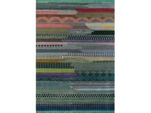 ANOKHA LES-1043 Ebony/Aquatic - Rectangular handmade rug with geometric shapes - Rug by Jaipur Rugs