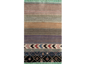 LEHERIYA LES-1041 White/Ebony - Rectangular handmade wool rug - Rug by Jaipur Rugs
