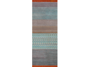 LES-1067 Peacock Blue/Pink Crush - Patterned rectangular handmade wool rug - Rug by Jaipur Rugs