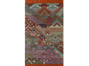 MERA PEEHAR LES-894 RosePetal/PlumRaisin - Rectangular handmade wool rug with geometric shapes - Rug by Jaipur Rugs