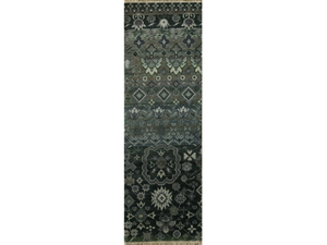 RASHMI LES-221-A Graphite/Ombre Blue - Rectangular handmade rug - Rug by Jaipur Rugs