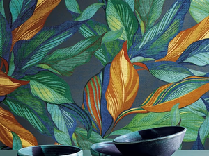 MEDITERRANEO - PVC free wallpaper with floral pattern - Wallpaper by Jannelli&Volpi