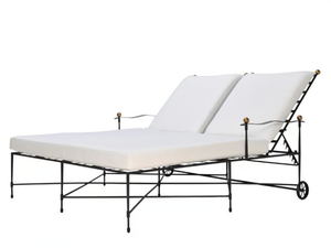 AMALFI - Double stainless steel sun lounger with armrests - Outdoor furniture by JANUS et Cie