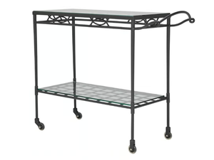 AMALFI - Glass and Stainless Steel garden trolley - Outdoor furniture by JANUS et Cie