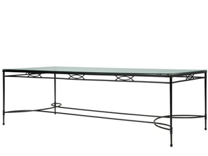 AMALFI GRANDE GLASS - Rectangular Glass and Stainless Steel dining table - Table by JANUS et Cie