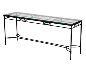 AMALFI - Rectangular Glass and Stainless Steel console table - Console by JANUS et Cie