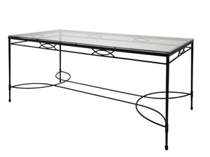 AMALFI - Rectangular Glass and Stainless Steel dining table - Table by JANUS et Cie