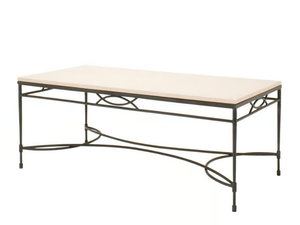 AMALFI - Rectangular resin and stainless steel cocktail table - Side table by JANUS et Cie