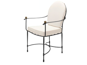 AMALFI - Round back stainless steel chair with armrests - Chair by JANUS et Cie