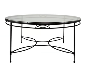 AMALFI - Round Glass and Stainless Steel dining table - Table by JANUS et Cie